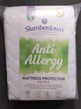 Image of Slumberdown Anti Allergy Mattress Protector Size 135x190cm Double Machine Wash..