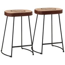 Image of Bar Stools 2 pcs Dark Brown 41x29x62 cm