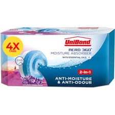 Image of Unibond AERO 360° Moisture Absorber Lavender Garden Refill Tab, 4x450g