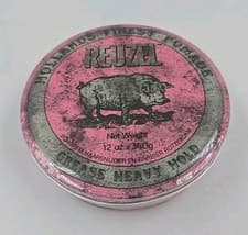 Image of Reuzel Pink Heavy Hold Grease Pomade 12oz / 340g EXTRA LARGE Size - Brand New