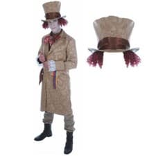 Image of Men`s Mad Hatter Costume Adult Alice in Wonderland Fancy Dress M - XL Book Day