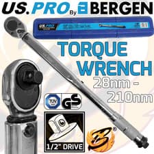 Image of US PRO 1/2" Drive Calibrated Torque Wrench Adjustable Reversible 28Nm - 210Nm