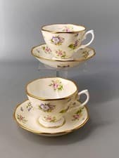 Image of Royal Albert 100 Years 1920 Spring Meadow Pair Of Tea Cups & Saucers - 1st New