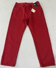 Image of Levi's 501 Premium Cropped High-Rise Red Denim Jeans Women’s 28x26 NWT $108