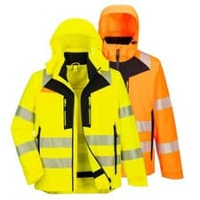 Image of Portwest DX4 Hi-Vis 4-in-1 Jacket Waterproof Breathable Durable DX466