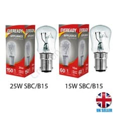 Image of Appliances Bulb Universal 15w 25w Pygmy Lamp SBC B15 Small Bayonet Dimmable
