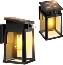 Image of 2 Pack Solar Wall Lights Outdoor Motion Sensor Lights 2500 Mah Dusk Till Dawn Ou
