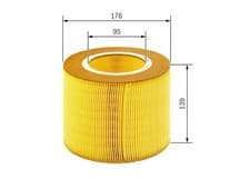 Image of BOSCH 1457433590 Air Filter 176mm Outer Ø Insert 138.5mm Height Fits Saab 9-5