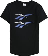 Image of Reebok Mens Double Vector Logo Graphic T-Shirt, Black, Medium