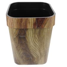 Image of Eco-Friendly Retro Rubbish Bin for Kitchen Bathroom Imitated Wood 14L