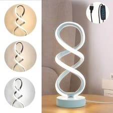 Image of LED Table Lamp 3 Color Temperatures Dimmable Bedside Lamp Curved LED Desk Lamp