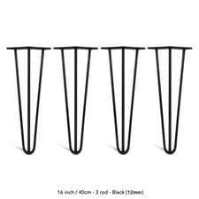 Image of 4x Hairpin Legs Hair Pin Legs Set for Furniture Bench Desk Table Metal Steel DIY