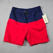 Image of US Polo Assn Board Shorts Mens LARGE Blue Red Drawstring Swim pockets Pool NWT