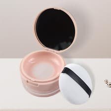 Image of Empty Loose Powder Container with Puff Reusable Makeup Powder Case for Blush