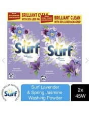 Image of Surf Lavender and Spring Jasmine Laundry Powder 2.25kg Total 90W - Pack of 2