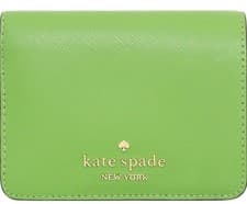Image of Kate Spade Madison Saffiano Leather Small Bifold Wallet in Turtle Green kc581