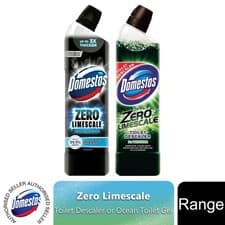 Image of Domestos Zero Limescale Toilet Descaler or Ocean Toilet Gel 750ml, 3 or 6 Pack