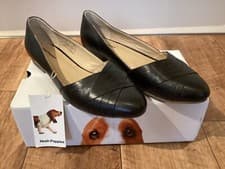 Image of Womens Hush Puppies black office ballet flat shoes size 5 (38) Marley Ballerina