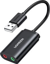 Image of UGREEN USB Sound Card USB 2.0 to 3.5Mm Jack Audio Adapter Dual Aux Stereo Headph