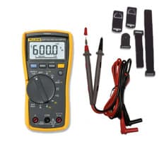 Image of Fluke 117 True-RMS Digital Multimeter with Test Leads and TPAK5 Hanging Kit