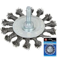 Image of Twist Knot Wire Wheel Flat Brush Rust Paint Removal 75mm 3" 19223