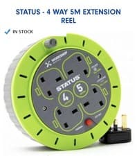 Image of Status 4gang 5 Meter Extension Lead UK Plug 13A