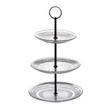 Image of 3 Tier Glass Cake Stand Afternoon Tea Wedding Plate Party Tableware Display