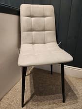 Image of Set of 4 Faux Matte Suede Leather Dining Chairs home & restaurants Henri