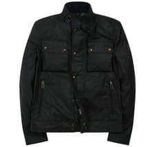 Image of Belstaff Dark Blue Waxed Cotton Slim Fit Racemaster Icon Jacket Size UK 34