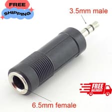 Image of 6.35mm Stereo Jack Socket to 3.5mm Stereo Jack Plug Gold Adapter UK