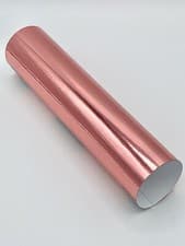 Image of ROSE GOLD  POLISHED CHROME EFFECT SELF ADHESIVE SIGN VINYL STICKY BACK PLASTIC  