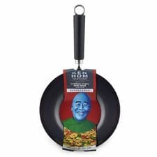 Image of Ken Hom Carbon Steel Mini Wok Non Stick 20cm Black Handle KH420001