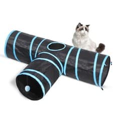 Image of Cat Tunnel 3 Way Toy Long Pop Up Tube Play Indoor Cats Interactive Pet in UK