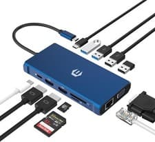 Image of Ultimate USB-C Docking Station 12-in-1 Triple Display Hub with HDMI DP USB VGA