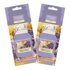 Image of 2 x Yankee Candle 2D Car Jar Air Freshener Freshner Scent - LEMON LAVENDER