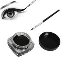 Image of Waterproof Gel Eyeliner Pot with Brush Long Lasting Smudge Proof Makeup Black UK