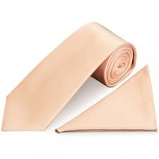 Image of Handmade Quality Plain Satin Classic Men's Tie and Pocket Square Set Wedding Tie