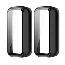 Image of Case Compatible for Amazfit Band 7 Frame PC Protective Cover with Tempered Gl...