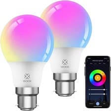 Image of B22 WiFi Colour Changing Smart Light Bulbs RGB Amazon Alexa Tuya Google - 2 Pack