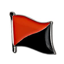 Image of Anarchy Flag Badge Black Red Anarchist Metal Pin Lapel Never Surrender Rebellion