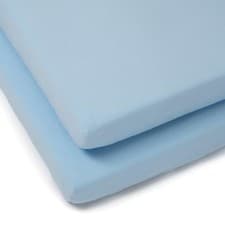 Image of Clair de Lune Cot Bed Cotton Jersey Fitted Sheets (Pack of 2, Blue)