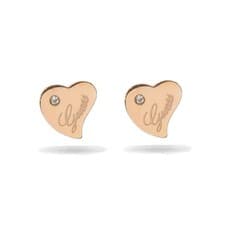 Image of Guess Rose Gold Earrings Queen Of Heart Ladies Jewellery Women's Earrings