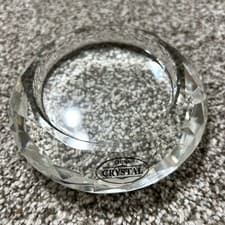 Image of Clear Faceted Crystal Glass Votive Pillar Candle Holder Ring Dish China Crystal