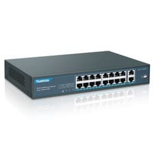 Image of 18 Port PoE Switch 16 PoE Port 100Mbps 2 Uplink Gigabit 250W Built in Power