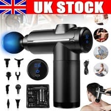 Image of Massage Gun Deep Tissue Muscle Therapy Percussion Message Relax Back Neck 8 head