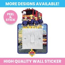 Image of FIREMAN SAM LIGHT SWITCH SURROUND WALL STICKER DECAL KIDS GIRL BOY BEDROOM