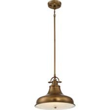 Image of 1 Bulb Ceiling Pendant Light Fitting Weathered Brass LED E27 100W Bulb