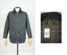Image of New Barbour Acorn Tartan Wax Cotton Blue Women's Jacket Coat Size UK 14 US 10