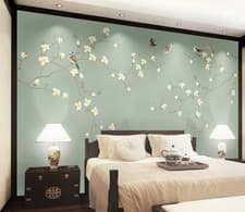 Image of 3D Flowers Birds R2123 Wallpaper Wall Mural Self-adhesive Removable Kay