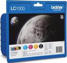 Image of Genuine Brother LC1000 Black/Cyan/Magenta/Yellow Ink Cartridge Value Pack